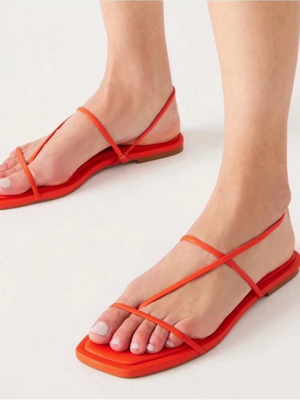 Steve Madden Lynley Orange Slingback Sandals 7M New No Box
